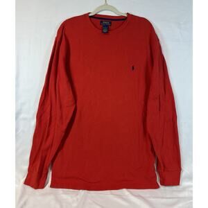 Polo Ralph Lauren Crewneck Waffle-Knit Sleep Shirt, Red, 2XL Old Money Academic